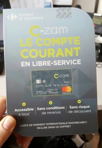coffrets compte sans banque C-Zam seront distribués dans 3.000 magasins des enseignes Carrefour